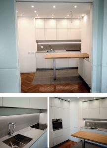 Cucina Elmar su 3 lati con tavolo snack a penisola