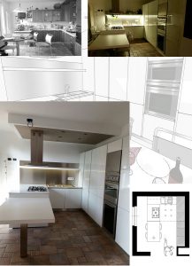 Cucina Elmar con penisola e tavolo