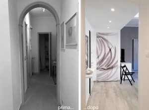 Zona ingresso - prima e dopo intervento